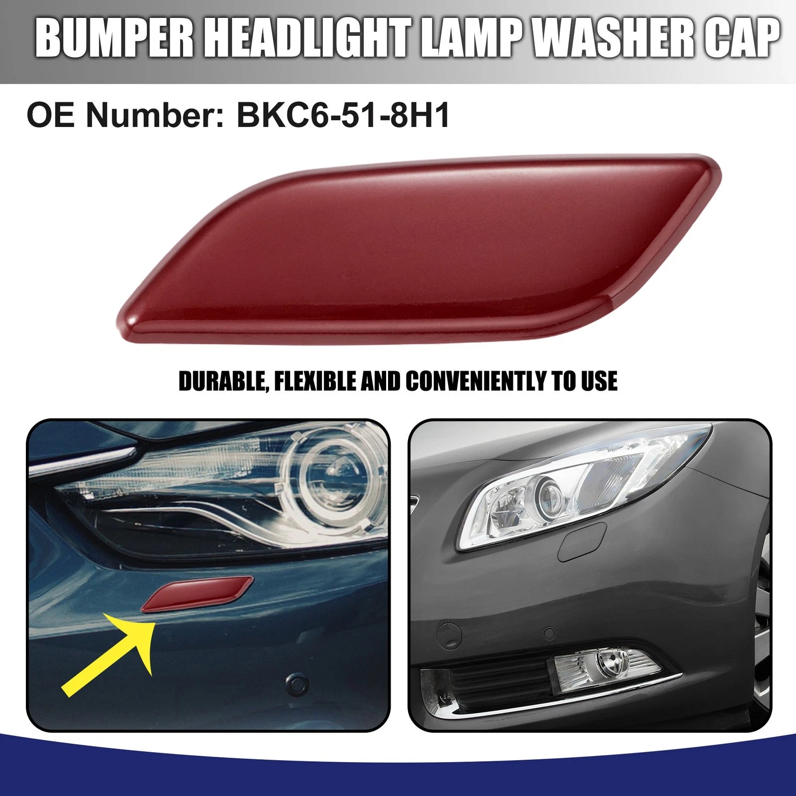 Left Headlight Washer Nozzle Cover for Mazda 3 (2004–2009) BKC6-51-8H1