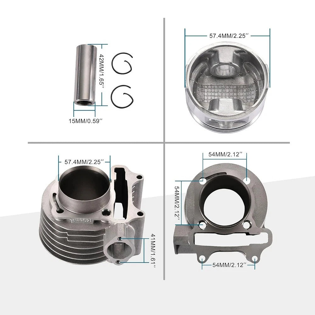 GY6 4 Engine 57mm Cylinder Rebuild Kit for 125cc 150cc (All Years)