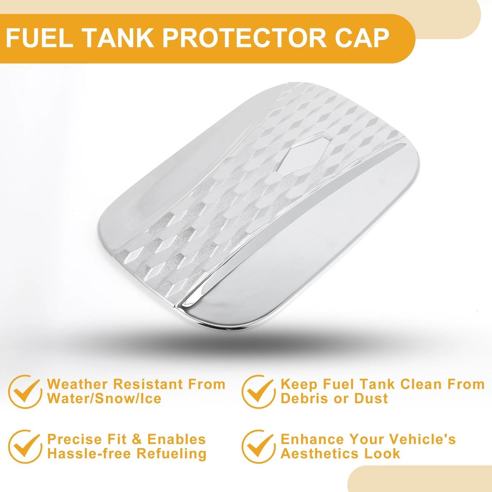 Fuel Tank Door Cap for Kia Carnival (2020–2025) Chrome Silver Tone