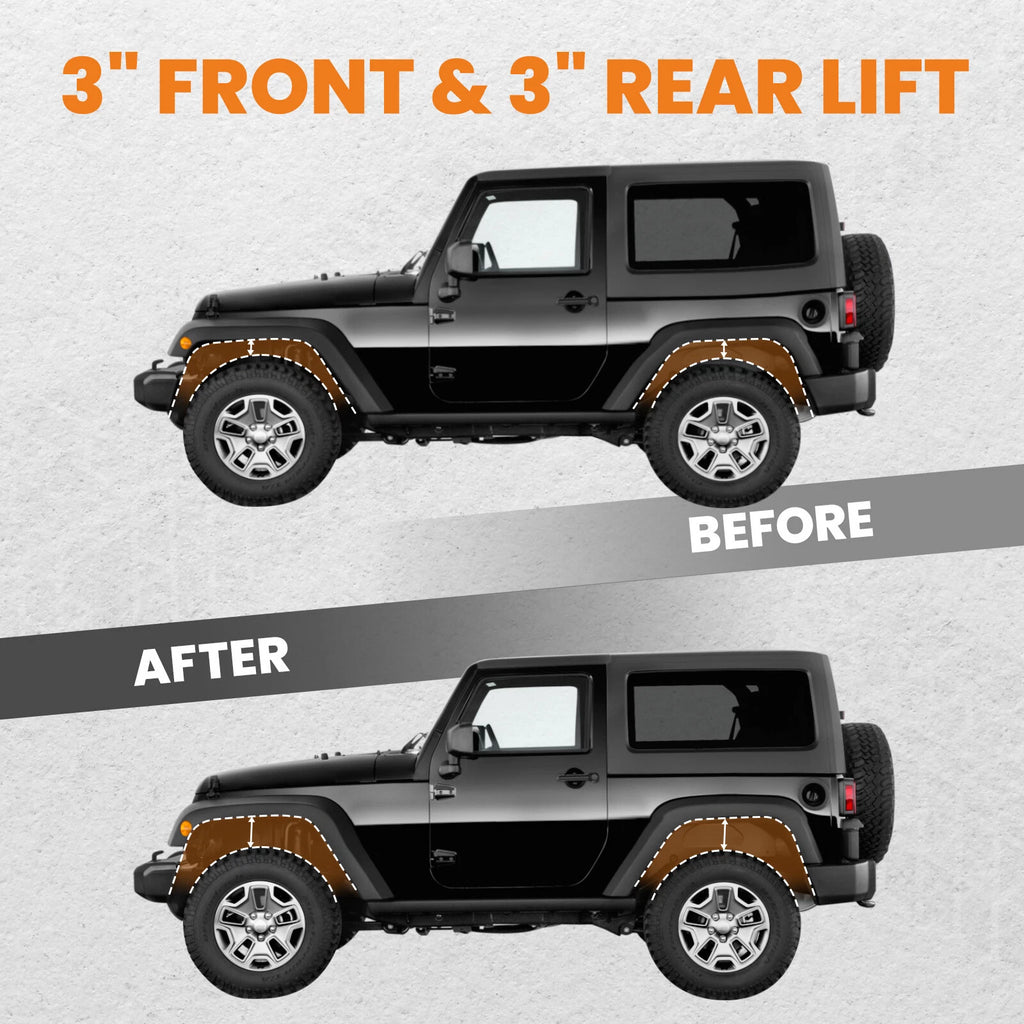 3'' Lift Leveling Kit for Jeep Wrangler JK (2007-2018)