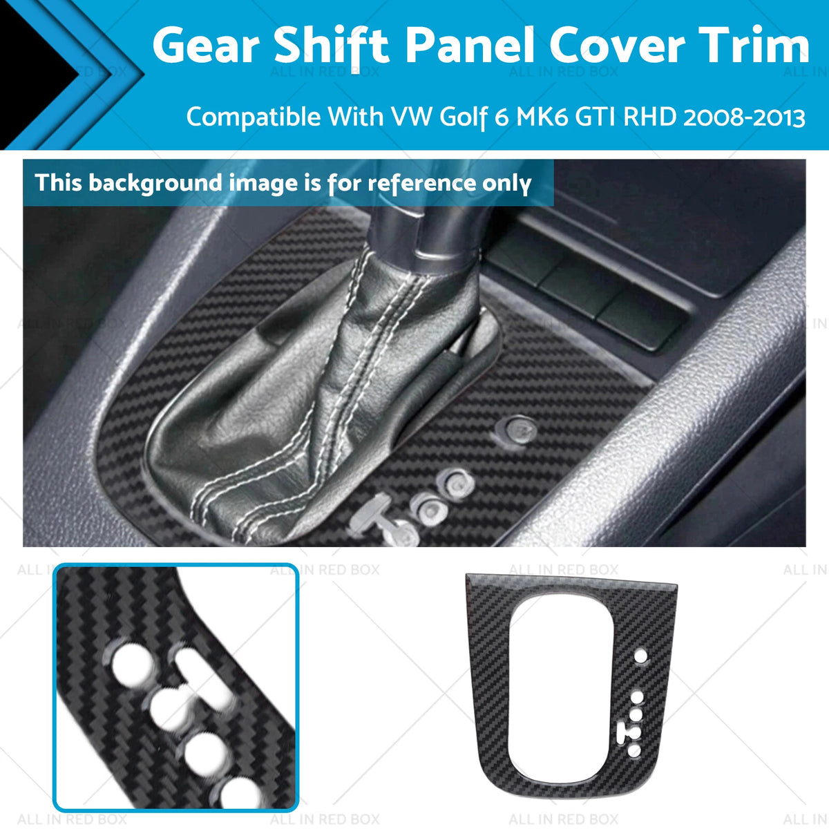 Carbon Gear Shift Panel Cover Trim for VW Golf 6 MK6 GTI RHD (2008–2013)
