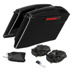 4" Stretched Hard Saddlebags & 5x7" Speakers for Harley Touring (2014–2023)