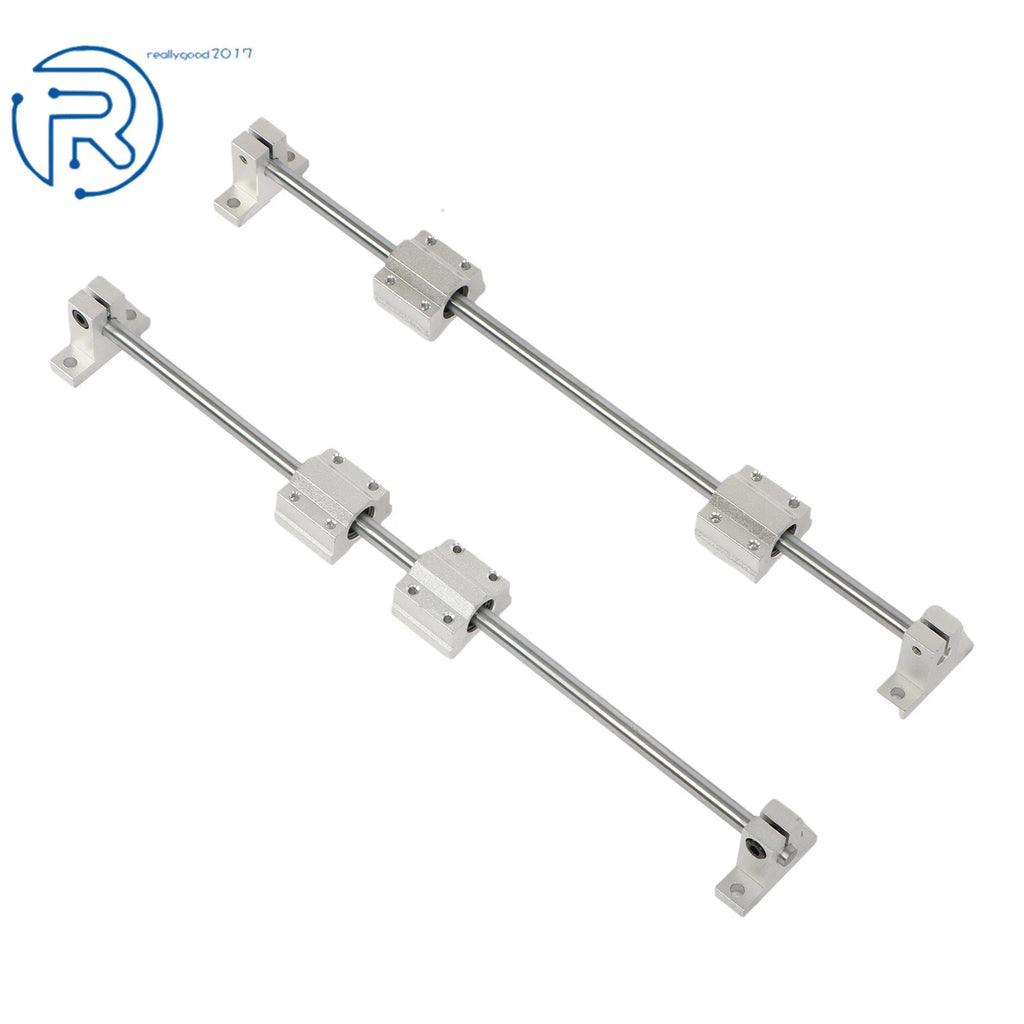 2Pcs 8mm Linear Motion Rail Shaft w/ 4 SCS8UU Bearings & SK8 Support