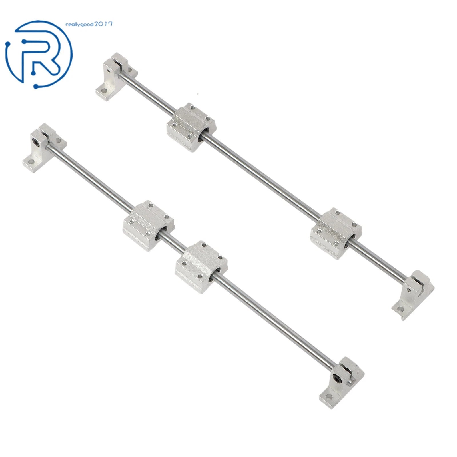 2Pcs 8mm Linear Motion Rail Shaft w/ 4 SCS8UU Bearings & SK8 Support