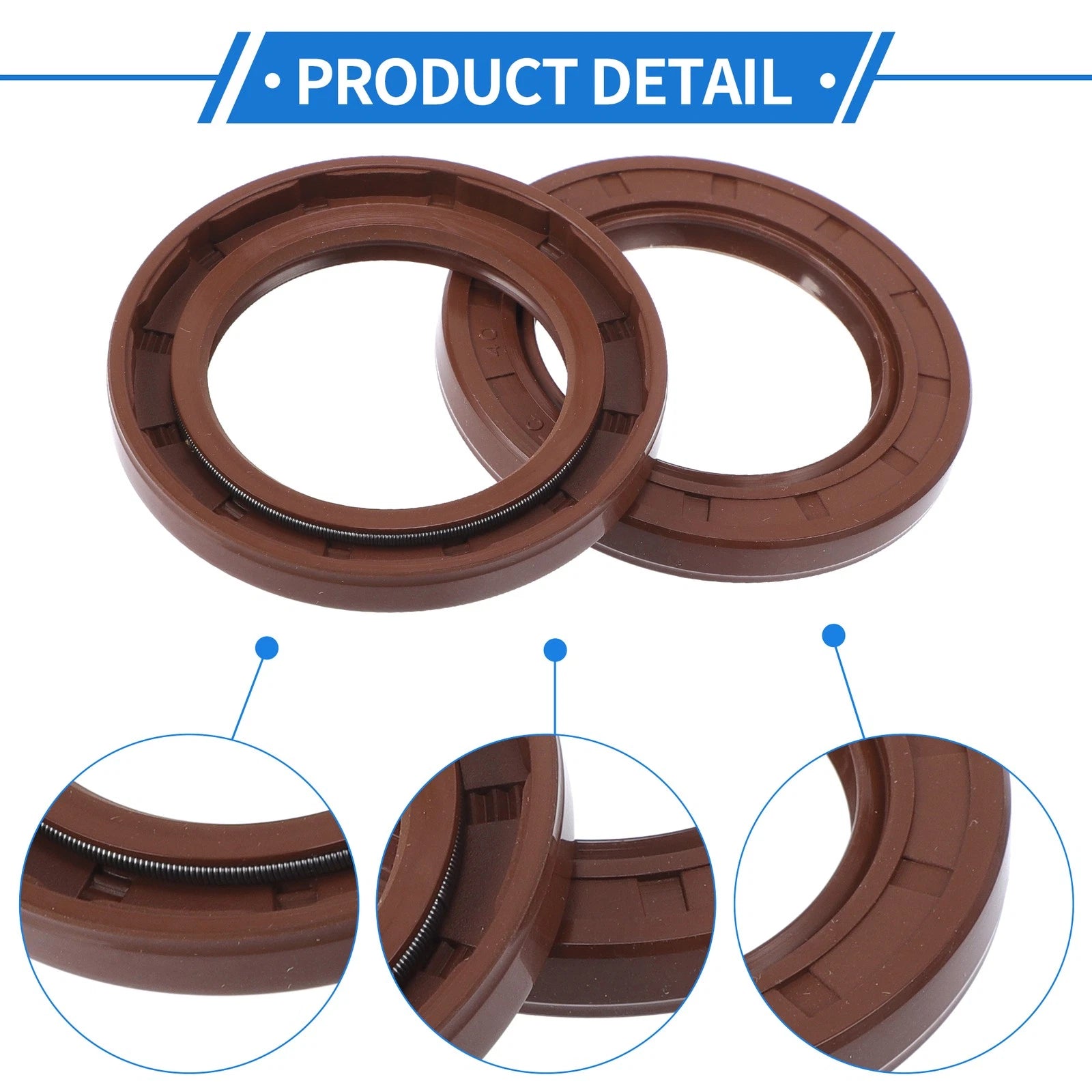 2X Oil Seal Rotary Shaft Seal FKM Rubber 40x60x7mm  