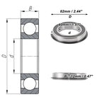 Deep Groove Ball Bearing 6908NR2RS for Scooter Skateboard (40x62x12mm)