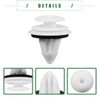 Set of 10 Door Trim Panel Clips for Toyota Tacoma (2001–2022) No. 90467A0005 White