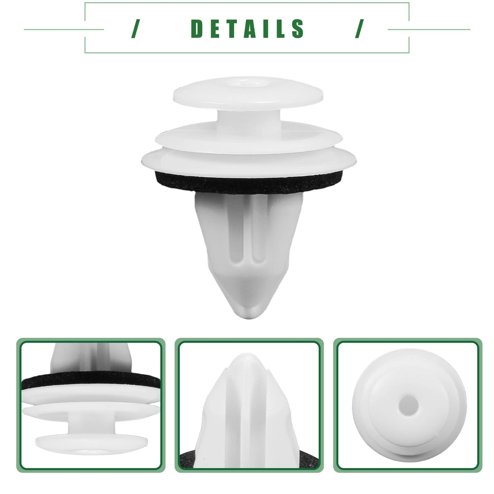 Set of 10 Door Trim Panel Clips for Toyota Tacoma (2001–2022) No. 90467A0005 White