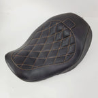 Solo Seat for Harley Dyna Wide Touring (2006–2017) - Orange Diamond Stitch