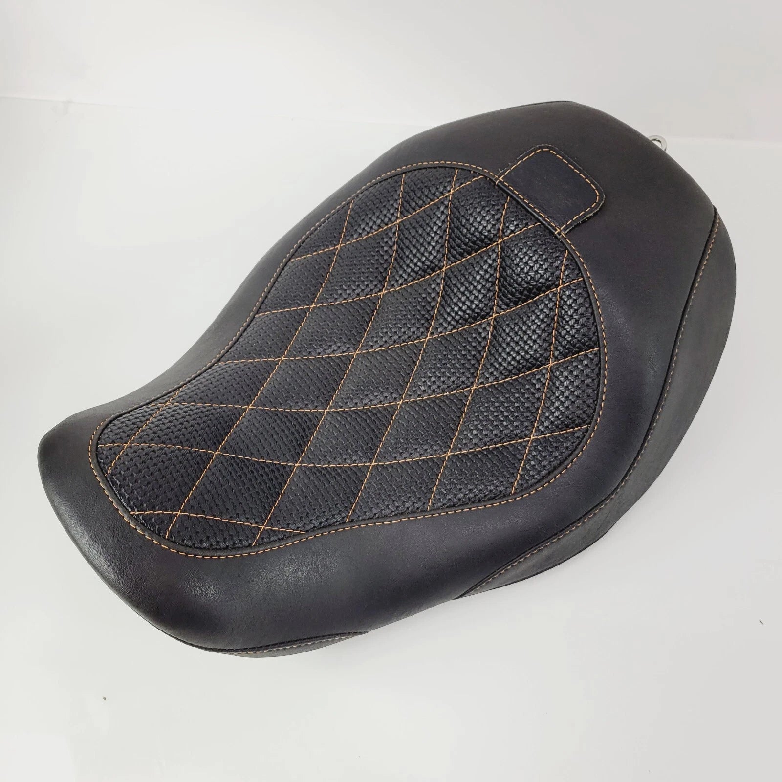 Solo Seat for Harley Dyna Wide Touring (2006–2017) - Orange Diamond Stitch