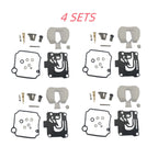 Set of 4 Carburetor Kits for Yamaha 50 HP (4-Stroke) (62Y-W0093-11-00, 62Y-W0093-10-00)