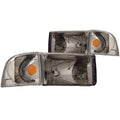 Chrome Clear Lens Crystal Headlight Set for 1994-2002 Dodge Ram 3500