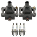 Set of 2 Ignition Coils & 4 Spark Plugs for Mercedes W202 C230 (1997–1998)
