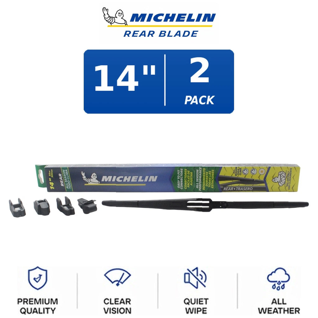 Set of 2 Michelin Rear Wiper Blades for Curved-Fit Vehicles (14")