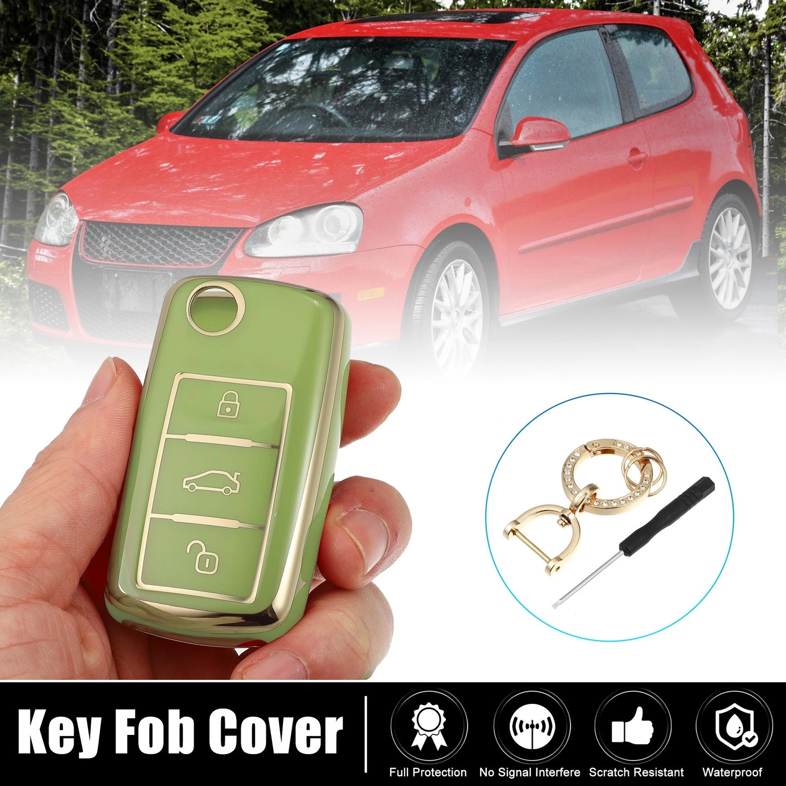3 Button Remote Key Fob Case for Volkswagen Jetta Eos (2006–2015)