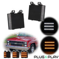 2X Smoke Sequential Switchback LED Front Signal Lights for Chevy GMC Pickup Truck