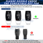 Soft TPU Smart Key Fob Cover with Button for Mercedes-Benz A B (2014-2019)