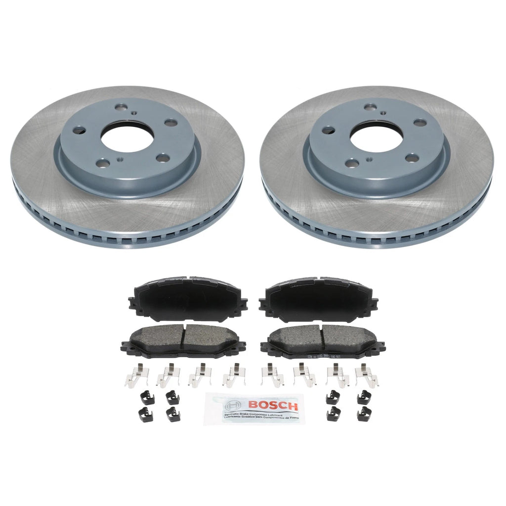 Set of 4 DuraGo Front Rotors & Bosch Blue Ceramic Brake Pads for HS250h RAV4 xB