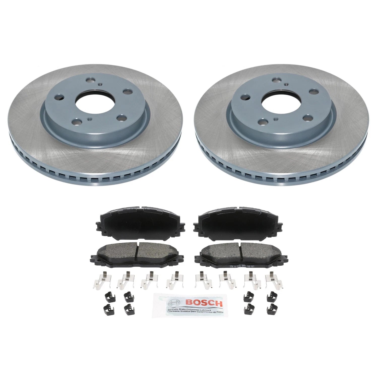 Set of 4 DuraGo Front Rotors & Bosch Blue Ceramic Brake Pads for HS250h RAV4 xB