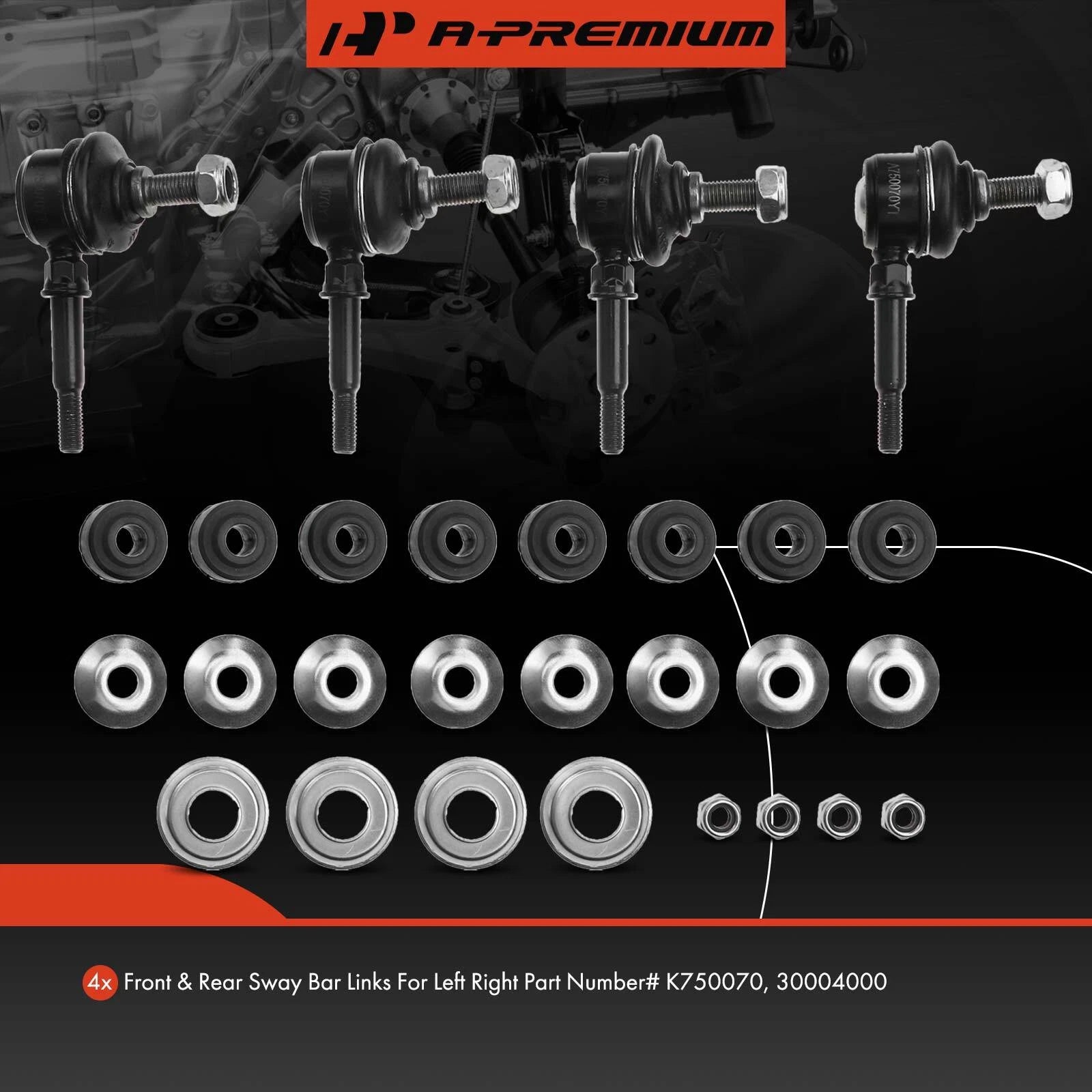 Set of 4 Sway Bar Links for Chevy Metro (1998–2001) Geo Metro (1995–1997)