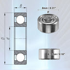 10pcs 3x8x4mm Double Metal Shield 693zz Ball Bearings for Automotive Applications