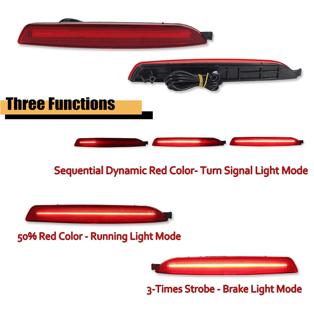 2X Red Rear LED Tail Brake Sequential Signal Lights for Kia Sorento (2011–2013)