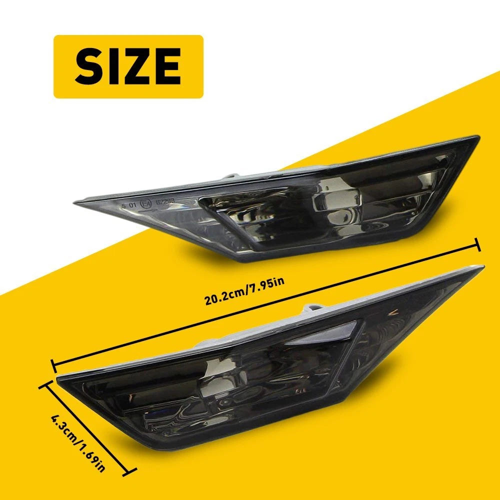Set of 2 Smoked Turn Signal Side Marker Lights with LED for Honda Civic (2016–2020)