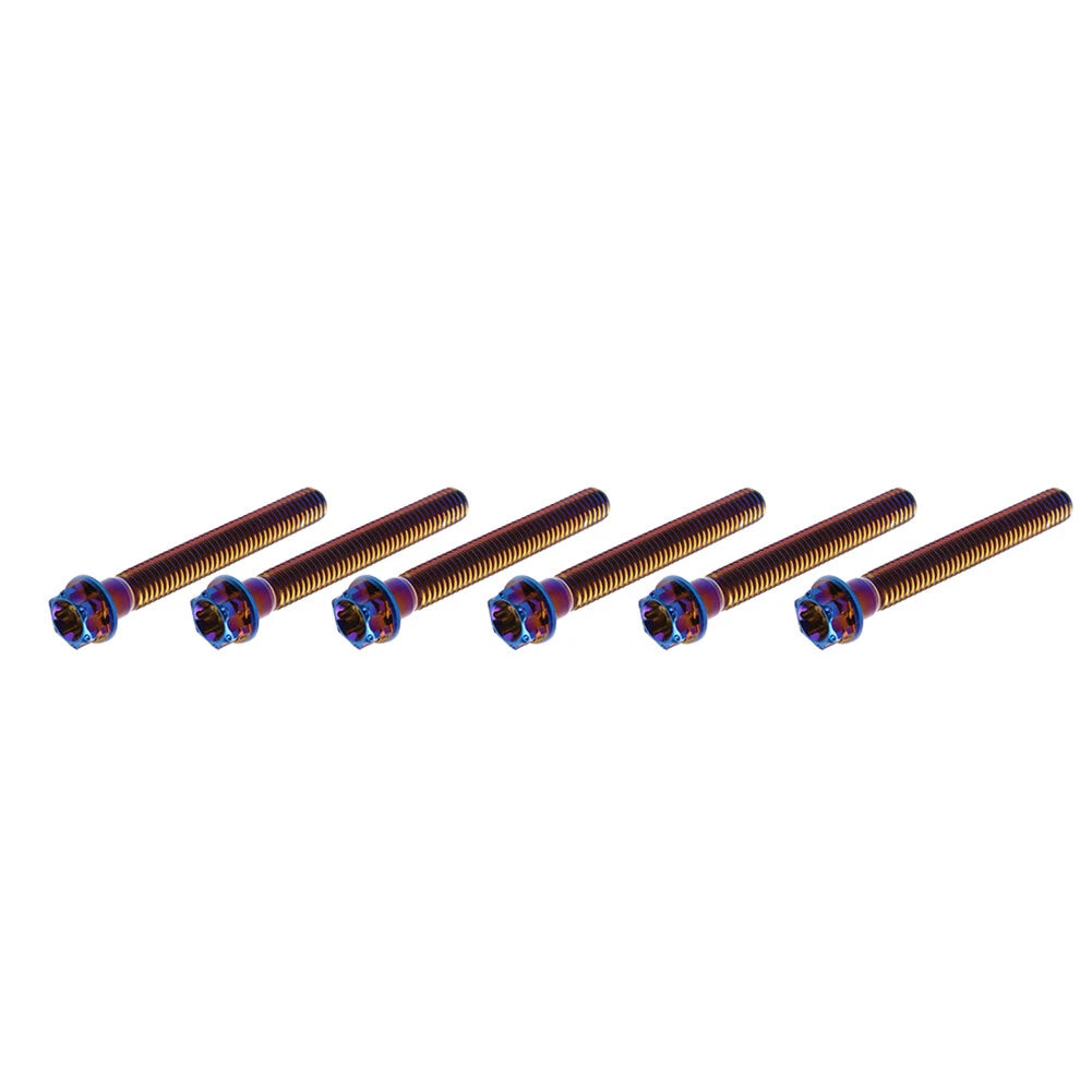 6X M10x50mm Titanium Bolt Torx Head Flange Screw for Motorcycle Bike