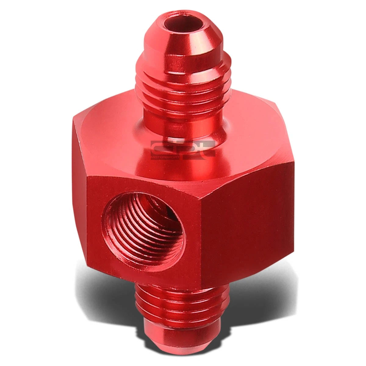 Set of 2 AN4 Male Union Fitting Adapter 1/8" NPT Side Port Red Aluminum