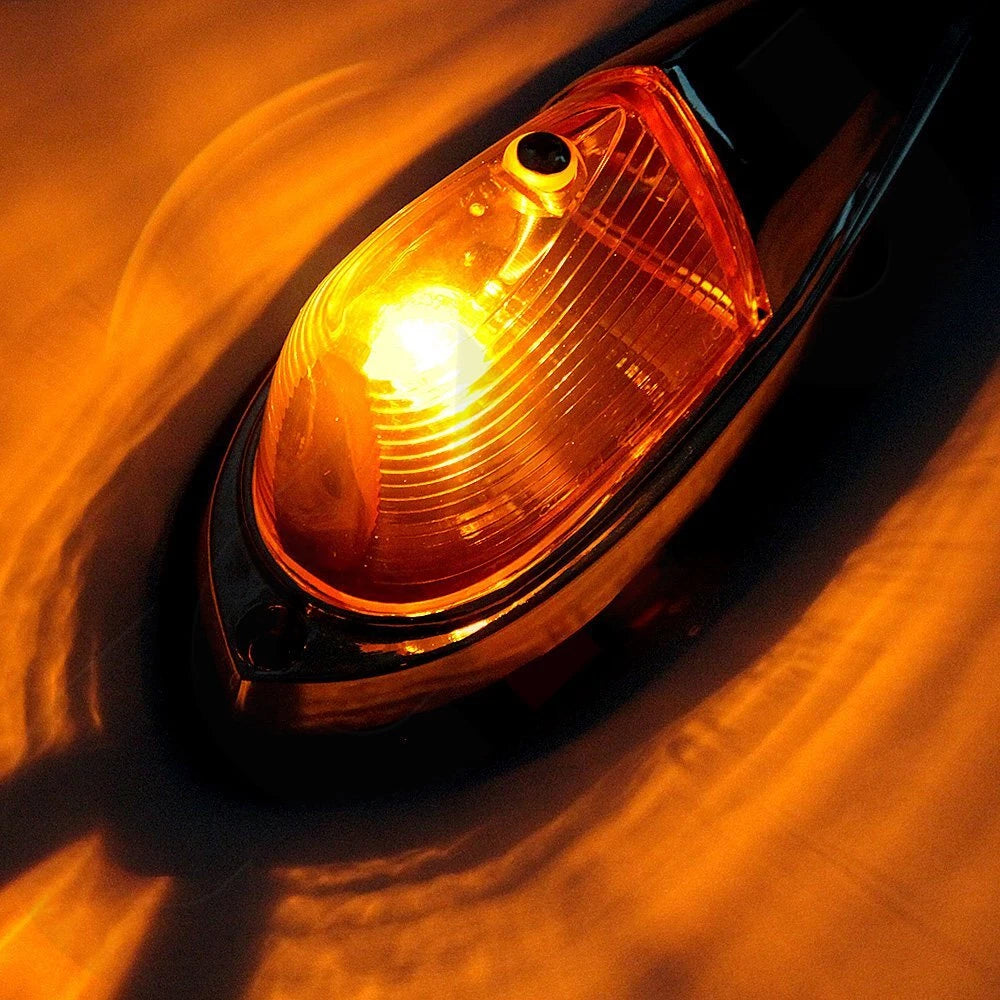 5x Amber Teardrop Cab Roof Lights for Semi Trailer (Universal)