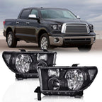 Clear Black Headlights for Toyota Tundra, Sequoia (2007–2017)