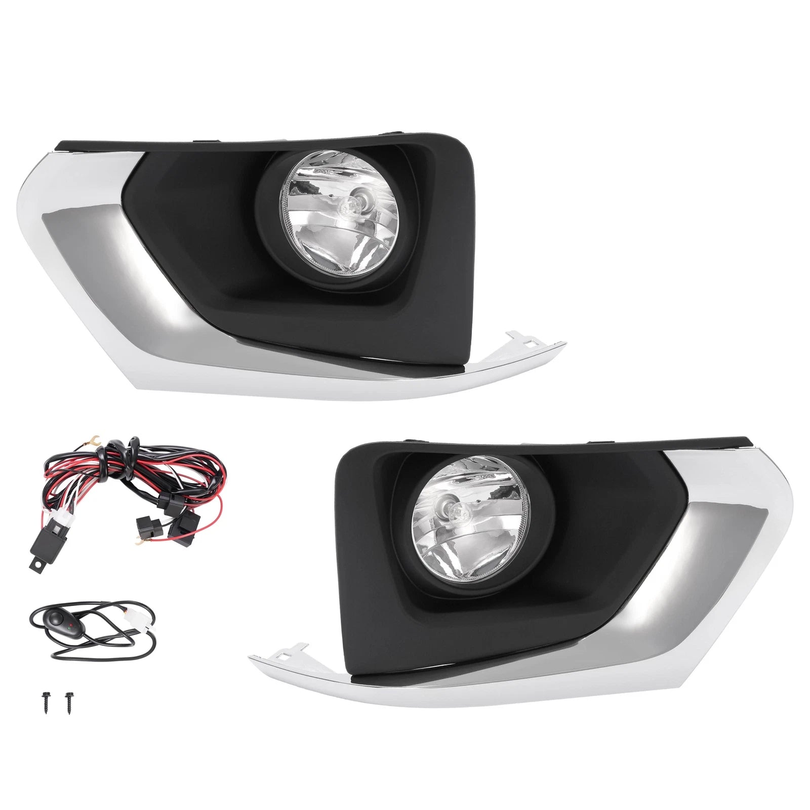 Set of 2 Fog Lights with Bezel, Harness, Switch for Chevy Traverse (2018–2021)