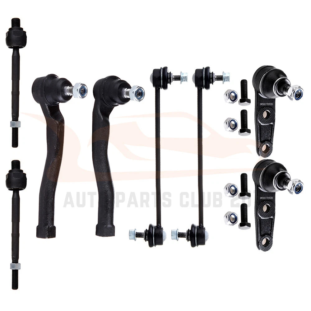Set of 8 Front Lower Ball Joints Sway Bar Tie Rod Ends for Chevrolet Aveo (2004–2011)