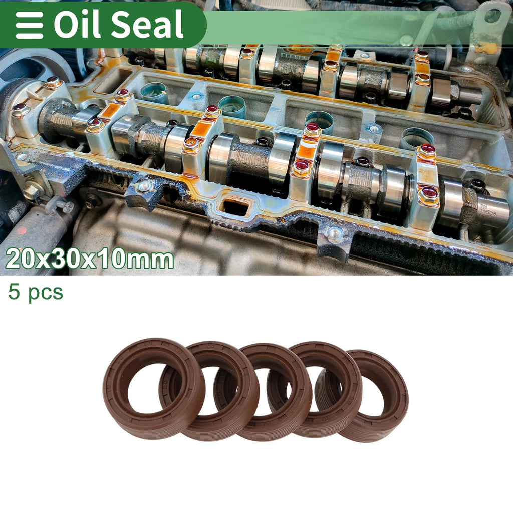 Set of 5 Oil Seals FKM Rubber 20x30x10mm High Pressure