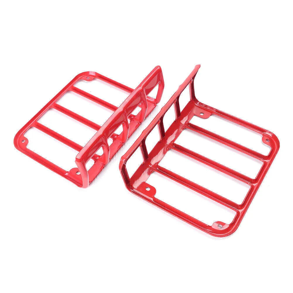 Steel Metal Tail Light Covers for Jeep Wrangler JK (2007-2016) Red