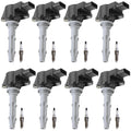 Set of 8 Ignition Coils & U-Groove Spark Plugs for Mercedes W211 W221 C216 R230