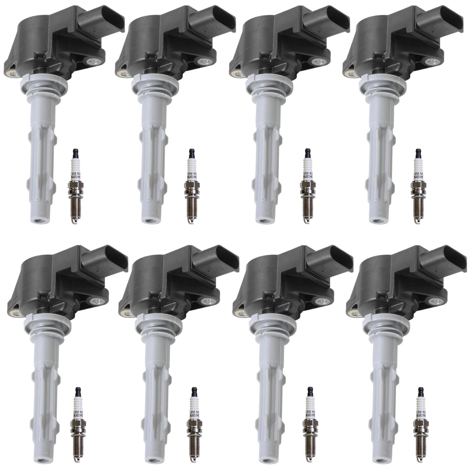 Set of 8 Ignition Coils & U-Groove Spark Plugs for Mercedes W211 W221 C216 R230