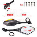 Carbon Fiber LED Integrated Turn Signal Side Mirrors for Honda CBR600RR (2003–2013)