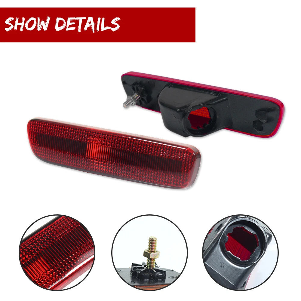 2X Red Lens Rear Bumper Side Marker Lights for Lexus RX300 (1999–2003)