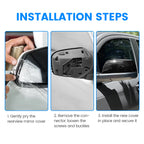 2X Gloss Black Side Mirror Cover Caps for Toyota Tundra Sequoia (2007–2019)