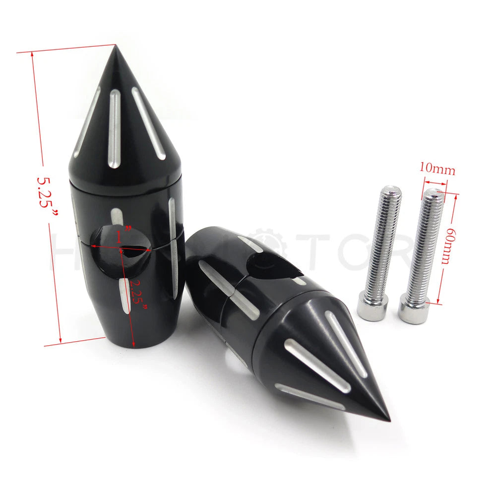 2 1/4" Black Spike Handlebar Risers for Harley Softail Dyna Sportster (Custom)