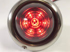 Universal Round LED Tail Light Lens Replacement with Stainless Bezel (—)
