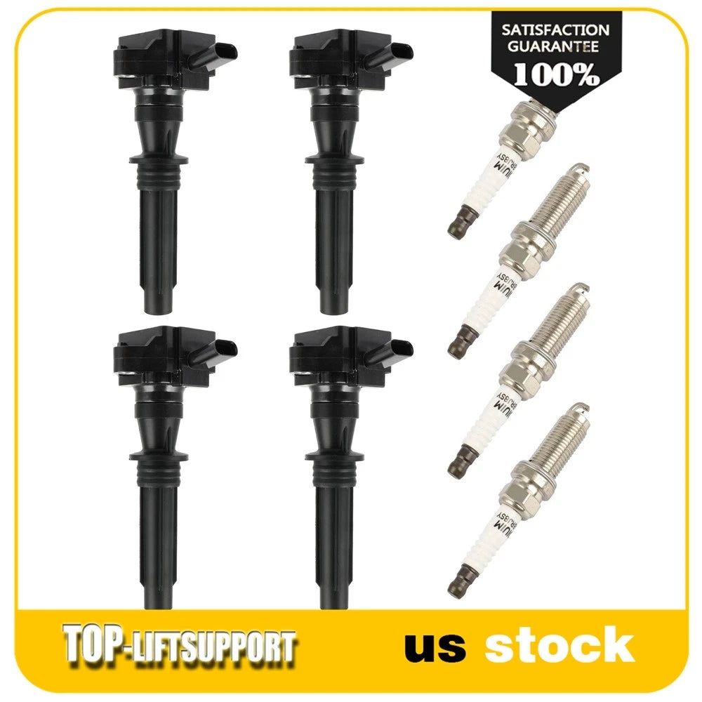 Set of 4 Ignition Coils & Spark Plugs for Land Rover Range Rover Velar