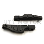 Black Flat Wing Footpegs for Harley Softail Slim FLSL Breakout FXB (2018–2023)