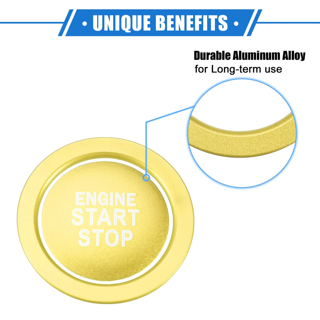 Engine Start Stop Button Cover Kit for Toyota Highlander (2020–2022) Gold Tone