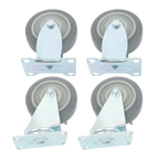 Set of 4 Grey Casters with Belt Brakes