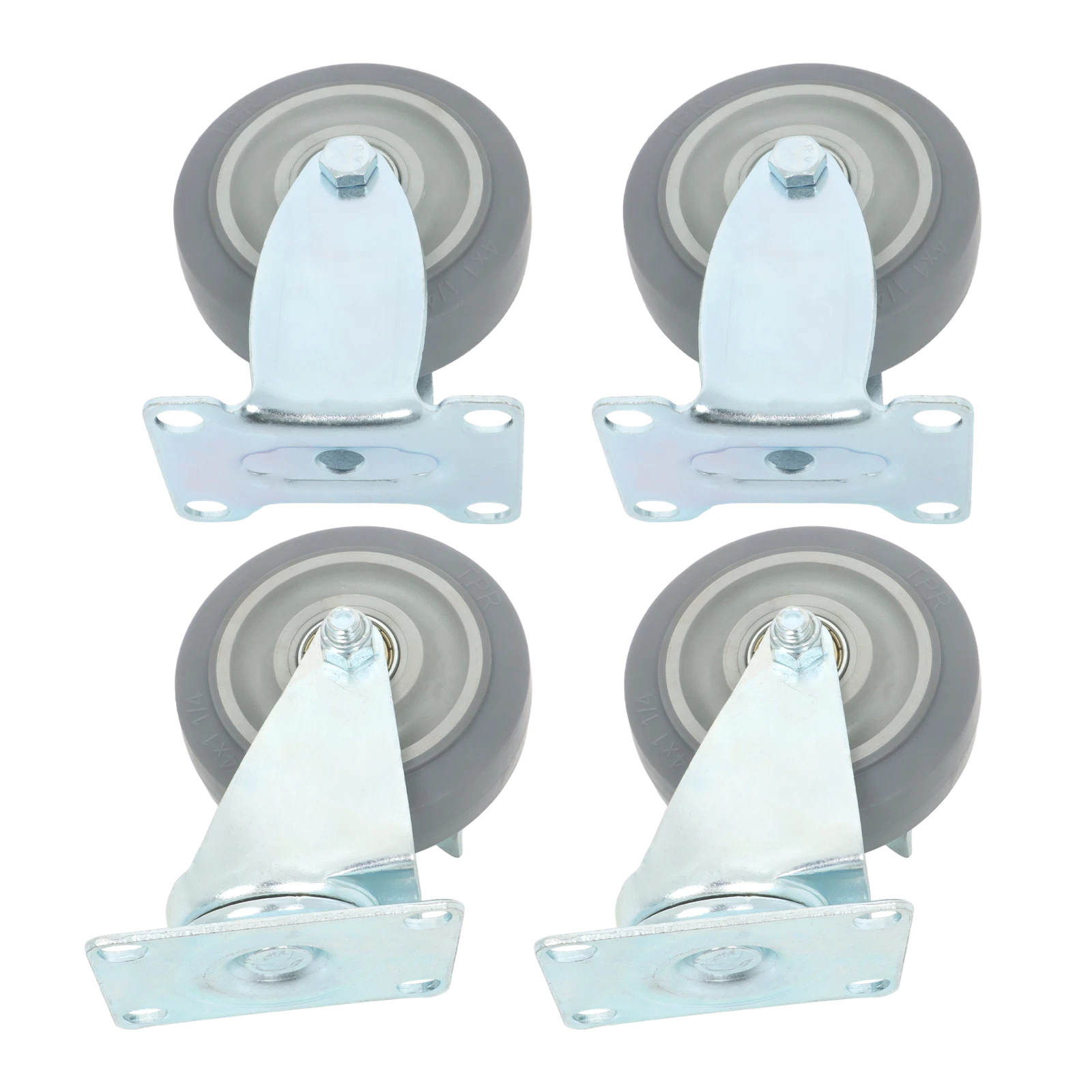 Set of 4 Grey Casters with Belt Brakes