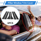 Set of 6 Door Pillar Window Trim for Hyundai Palisade (2020–2023) Carbon Fiber