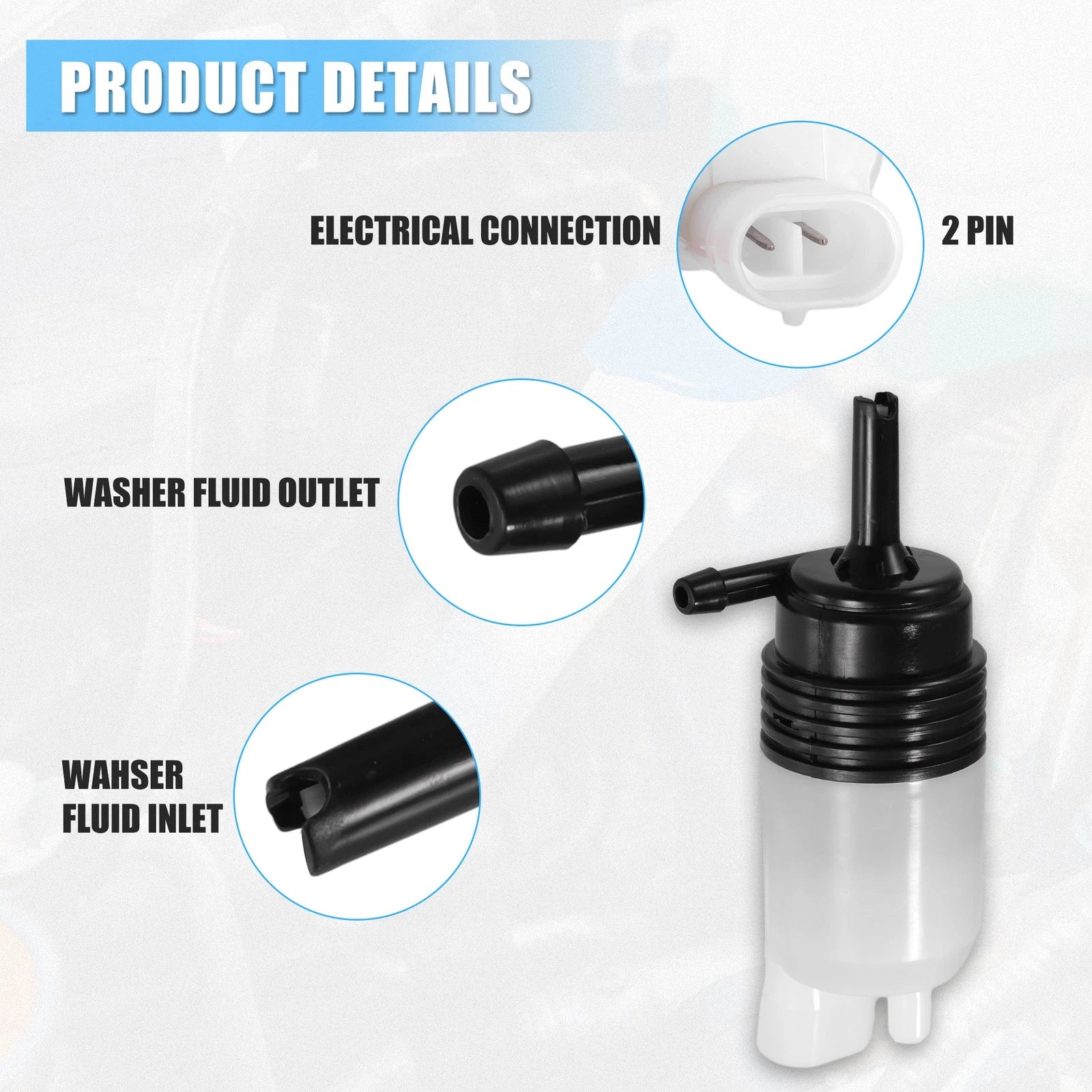 Windshield Washer Motor Pump for Chevrolet Corvette (2014–2019) No. 22780328