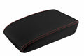 Leather Console Lid Armrest Cover for Volkswagen Tiguan (2009–2017) Red Stitch